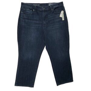 NWT Talbots Petite Flawless High Waist Modern Ankle Straight Jeans 16p Dark Wash